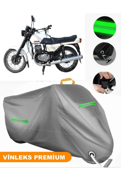 MotoEN  Vinleks Gri Jawa 350 Twin Sport Uyumlu Motosiklet Brandası Lüx Kalite (Kilit Uyumlu) ürün görseli