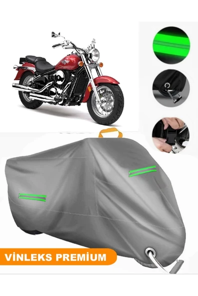 MotoEN  Vinleks Gri Kawasaki VN 800 Classic Uyumlu Motosiklet Brandası Lüx Kalite (Kilit Uyumlu) ürün görseli
