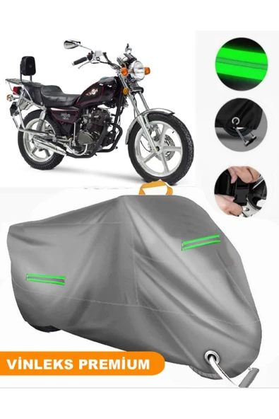 MotoEN  Vinleks Gri Kanuni Seyhan 125 Uyumlu Motosiklet Brandası Lüx Kalite (Kilit Uyumlu)