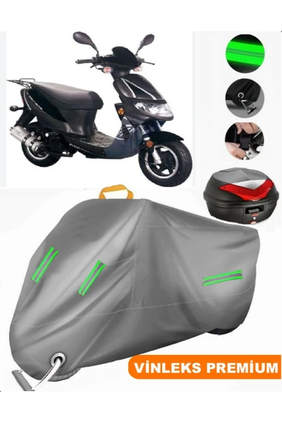 MotoEN  Vinleks Gri Keeway Hurricane Arka Çanta Uyumlu Motosiklet Brandası (Kilit Uyumlu) ürün görseli