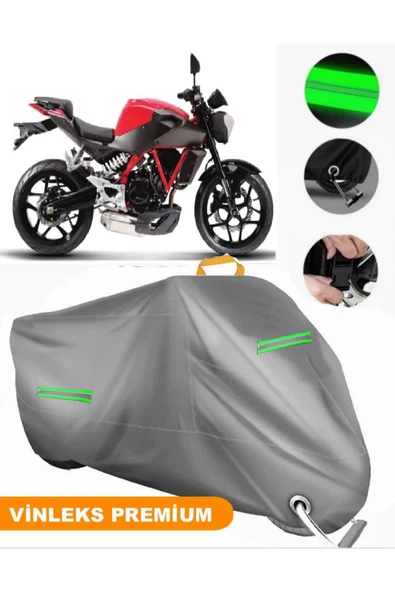 MotoEN  Vinleks Gri Hyosung GD 250 N Uyumlu Motosiklet Brandası Lüx Kalite (Kilit Uyumlu)