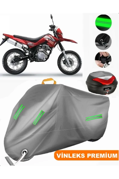 MotoEN  Vinleks Gri Lifan X-Plore 200M Arka Çanta Uyumlu Motosiklet Brandası (Kilit Uyumlu)