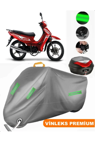 MotoEN  Vinleks Gri Kuba KEE 100 Arka Çanta Uyumlu Motosiklet Brandası (Kilit Uyumlu) ürün görseli