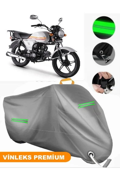 MotoEN  Vinleks Gri Kuba X-Boss Uyumlu Motosiklet Brandası Lüx Kalite (Kilit Uyumlu) ürün görseli