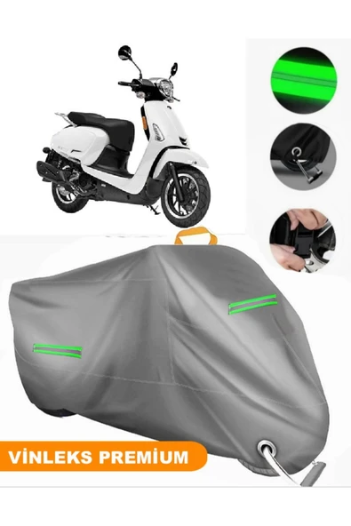 MotoEN  Vinleks Gri Kymco Like S 50 Uyumlu Motosiklet Brandası Lüx Kalite (Kilit Uyumlu) ürün görseli