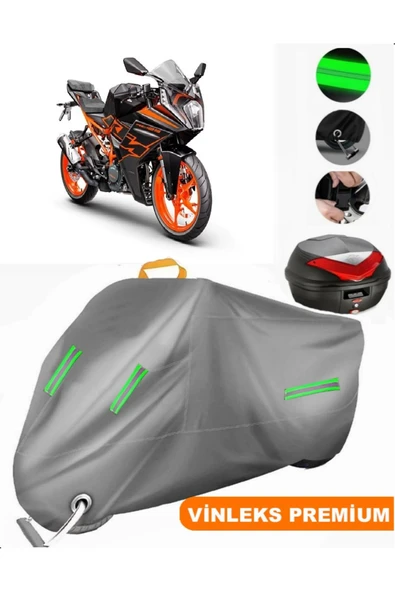 MotoEN Vinleks Gri KTM 250 RC ABS Arka Çanta Uyumlu Motosiklet Brandası (Kilit Uyumlu)