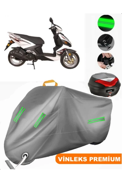 MotoEN  Vinleks Gri Lifan Eagle 125 Arka Çanta Uyumlu Motosiklet Brandası (Kilit Uyumlu) ürün görseli