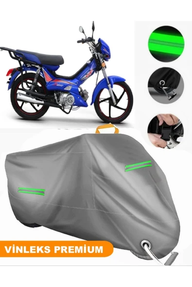 MotoEN  Vinleks Gri Kuba Runner 50 Uyumlu Motosiklet Brandası Lüx Kalite (Kilit Uyumlu)
