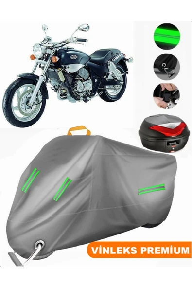 MotoEN  Vinleks Gri Kymco Venox 250 Arka Çanta Uyumlu Motosiklet Brandası (Kilit Uyumlu) ürün görseli