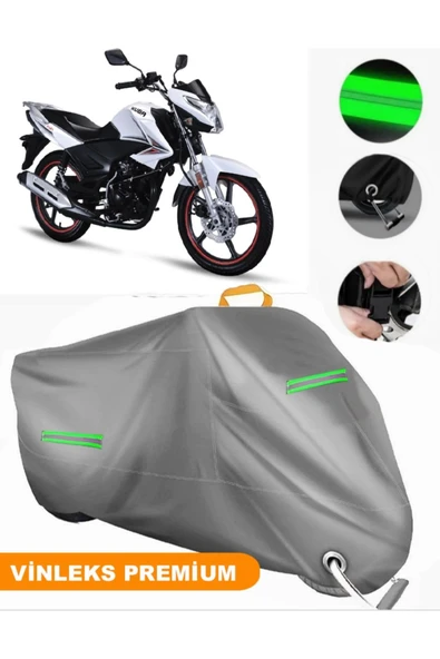 MotoEN  Vinleks Gri Kuba Pars Uyumlu Motosiklet Brandası Lüx Kalite (Kilit Uyumlu)