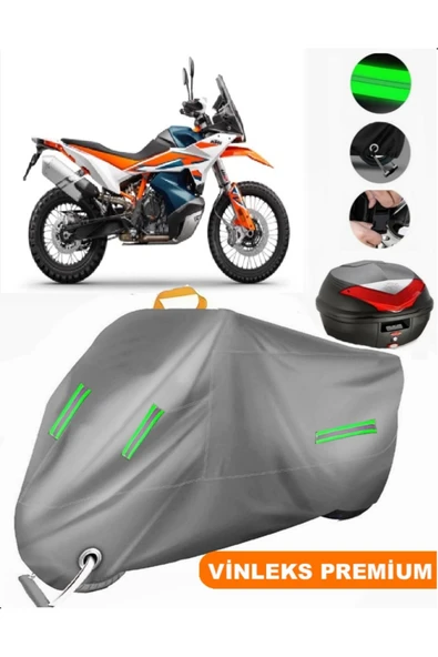 MotoEN  Vinleks Gri KTM 890 Adventure R Arka Çanta Uyumlu Motosiklet Brandası (Kilit Uyumlu) ürün görseli