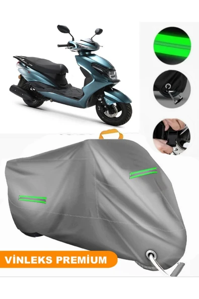 MotoEN  Vinleks Gri Kuba Space 50 Uyumlu Motosiklet Brandası Lüx Kalite (Kilit Uyumlu) ürün görseli