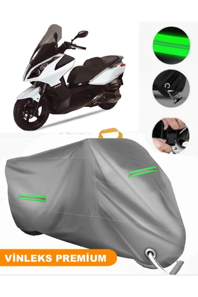 MotoEN  Vinleks Gri Kymco Downtown 300i Uyumlu Motosiklet Brandası Lüx Kalite (Kilit Uyumlu) ürün görseli 1