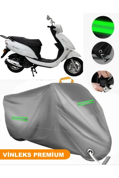 MotoEN  Vinleks Gri Mondial 100 MFM Uyumlu Motosiklet Brandası Lüx Kalite (Kilit Uyumlu) ürün görseli