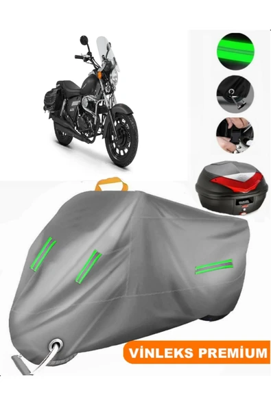 MotoEN  Vinleks Gri Kuba Superlight 200 Arka Çanta Uyumlu Motosiklet Brandası (Kilit Uyumlu)