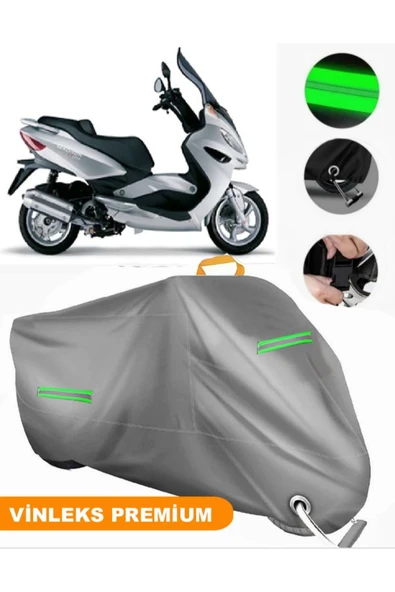 MotoEN  Vinleks Gri Malaguti Madison 250 Uyumlu Motosiklet Brandası Lüx Kalite (Kilit Uyumlu) ürün görseli