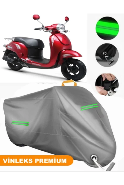 MotoEN  Vinleks Gri Kuba Twister 50 Uyumlu Motosiklet Brandası Lüx Kalite (Kilit Uyumlu) ürün görseli