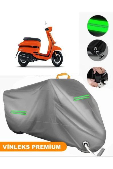 MotoEN  Vinleks Gri Lambretta V125 Special Uyumlu Motosiklet Brandası Lüx Kalite (Kilit Uyumlu) ürün görseli