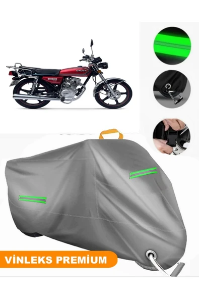 MotoEN  Vinleks Gri Kuba CG 50 Uyumlu Motosiklet Brandası Lüx Kalite (Kilit Uyumlu)