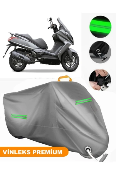MotoEN  Vinleks Gri Kymco Downtown 125i Uyumlu Motosiklet Brandası Lüx Kalite (Kilit Uyumlu) ürün görseli 1