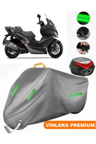 MotoEN  Vinleks Gri Kymco Xciting S 400 Arka Çanta Uyumlu Motosiklet Brandası (Kilit Uyumlu) ürün görseli