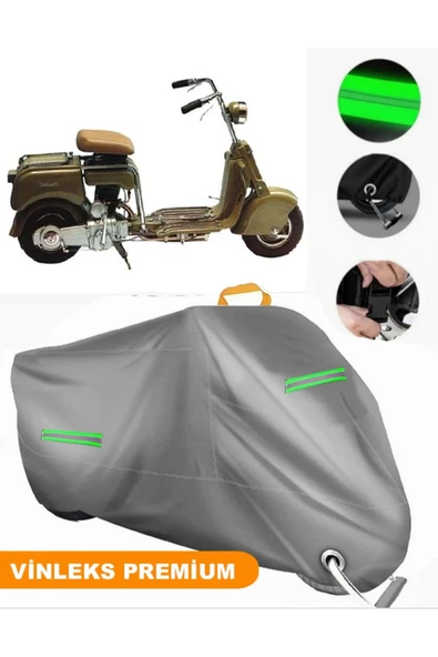 MotoEN  Vinleks Gri Lambretta Innocenti Uyumlu Motosiklet Brandası Lüx Kalite (Kilit Uyumlu) ürün görseli