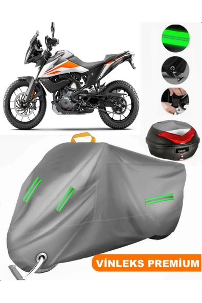 MotoEN  Vinleks Gri KTM 390 Adventure Arka Çanta Uyumlu Motosiklet Brandası (Kilit Uyumlu) ürün görseli