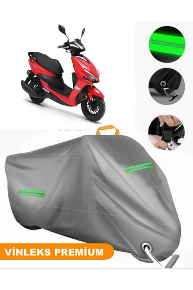 MotoEN  Vinleks Gri Kuba Pesaro 50 X Uyumlu Motosiklet Brandası Lüx Kalite (Kilit Uyumlu) ürün görseli