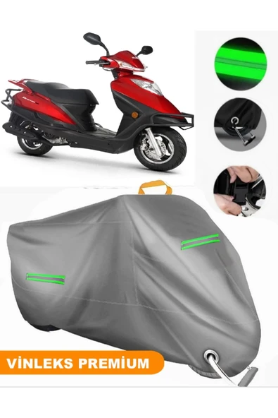 MotoEN  Vinleks Gri Kuba Matrix 125 Uyumlu Motosiklet Brandası Lüx Kalite (Kilit Uyumlu)