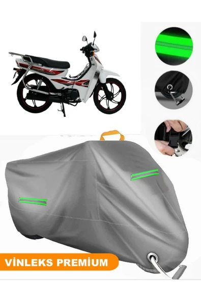 MotoEN  Vinleks Gri Mondial 100 SFC Automatic X Uyumlu Motosiklet Brandası Lüx Kalite (Kilit Uyumlu) ürün görseli