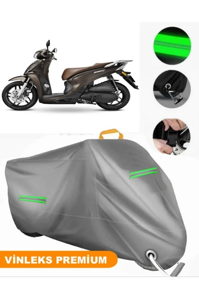 MotoEN  Vinleks Gri Kymco People S 125i Uyumlu Motosiklet Brandası Lüx Kalite (Kilit Uyumlu)