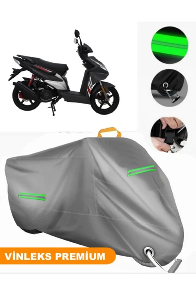 MotoEN  Vinleks Gri Mondial 100 Ardour Uyumlu Motosiklet Brandası Lüx Kalite (Kilit Uyumlu) ürün görseli