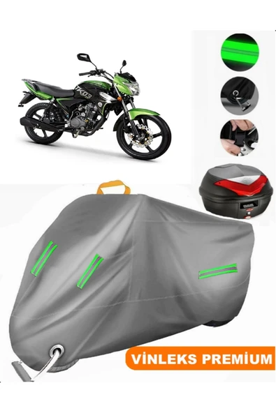 MotoEN  Vinleks Gri Kuba TK 03 Arka Çanta Uyumlu Motosiklet Brandası (Kilit Uyumlu) ürün görseli