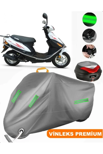 MotoEN  Vinleks Gri Kuba Fighter 80 Arka Çanta Uyumlu Motosiklet Brandası (Kilit Uyumlu) ürün görseli