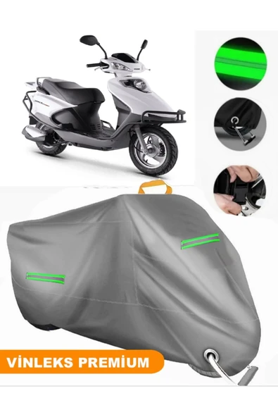 MotoEN  Vinleks Gri Kuba Rocca 100 Uyumlu Motosiklet Brandası Lüx Kalite (Kilit Uyumlu) ürün görseli 1