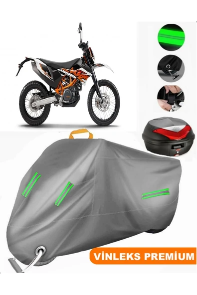 MotoEN  Vinleks Gri KTM 690 Enduro R Arka Çanta Uyumlu Motosiklet Brandası (Kilit Uyumlu) ürün görseli