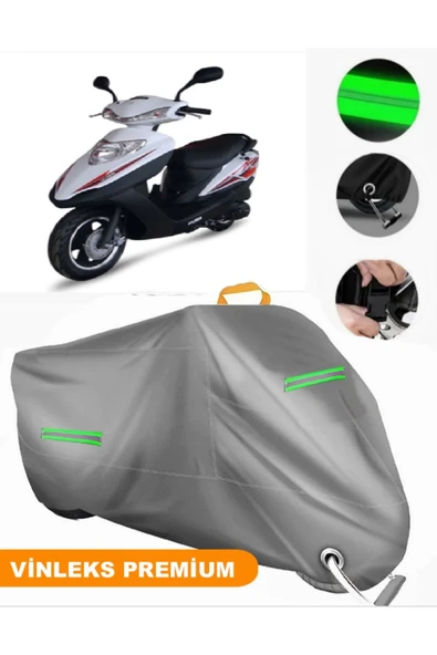 MotoEN  Vinleks Gri Kuba Hasat 100 Uyumlu Motosiklet Brandası Lüx Kalite (Kilit Uyumlu) - 1