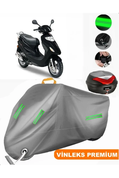 MotoEN  Vinleks Gri Kymco Movie XL 150 Arka Çanta Uyumlu Motosiklet Brandası (Kilit Uyumlu)