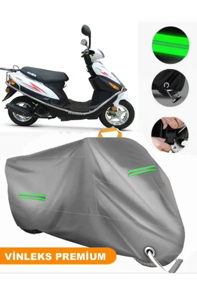 MotoEN  Vinleks Gri Kuba Fighter 80 Uyumlu Motosiklet Brandası Lüx Kalite (Kilit Uyumlu)