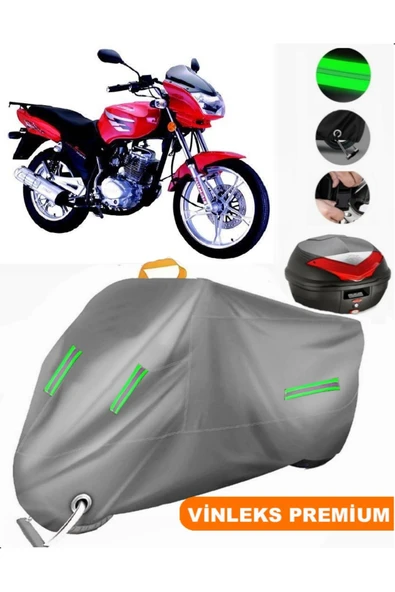 MotoEN  Vinleks Gri Lifan LF150-9J Arka Çanta Uyumlu Motosiklet Brandası (Kilit Uyumlu)