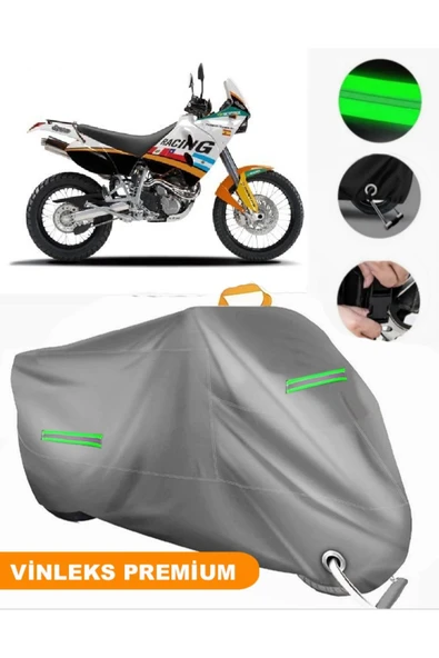 MotoEN  Vinleks Gri KTM 640 Adventure Uyumlu Motosiklet Brandası Lüx Kalite (Kilit Uyumlu)