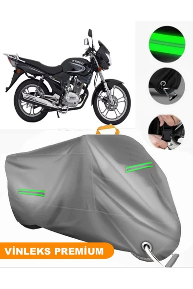 MotoEN  Vinleks Gri Kymco CK 125 Pulsar Uyumlu Motosiklet Brandası Lüx Kalite (Kilit Uyumlu)