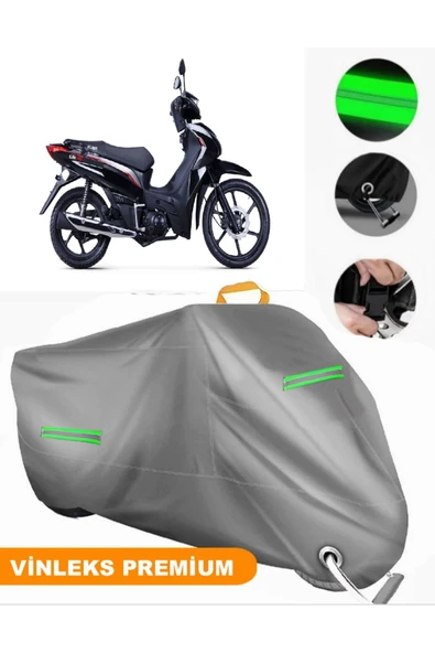 MotoEN  Vinleks Gri Kuba SJ50 Pro Uyumlu Motosiklet Brandası Lüx Kalite (Kilit Uyumlu) ürün görseli