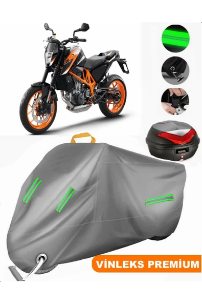 MotoEN  Vinleks Gri KTM 690 Duke R Arka Çanta Uyumlu Motosiklet Brandası (Kilit Uyumlu) ürün görseli 1