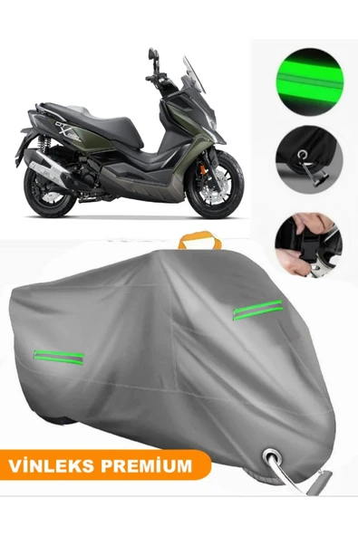 MotoEN  Vinleks Gri Kymco DT X360 Uyumlu Motosiklet Brandası Lüx Kalite (Kilit Uyumlu)
