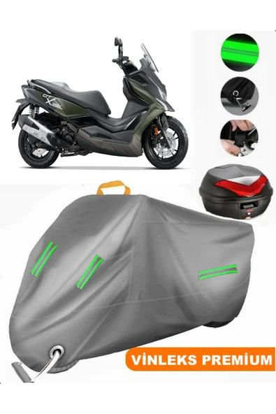 MotoEN  Vinleks Gri Kymco DT X360 Arka Çanta Uyumlu Motosiklet Brandası (Kilit Uyumlu) ürün görseli