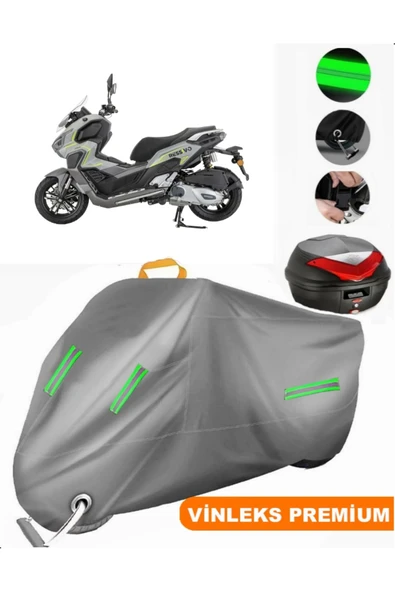 MotoEN  Vinleks Gri Mondial 250 Ressivo Arka Çanta Uyumlu Motosiklet Brandası (Kilit Uyumlu) ürün görseli