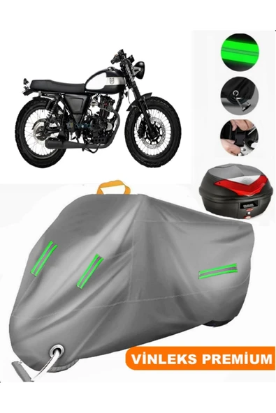 MotoEN  Vinleks Gri Mutt GT SR 250 Arka Çanta Uyumlu Motosiklet Brandası (Kilit Uyumlu) ürün görseli