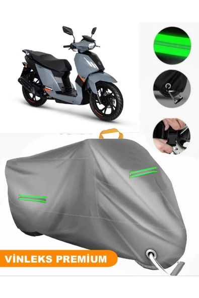 MotoEN  Vinleks Gri Peugeot Tweet 125 Uyumlu Motosiklet Brandası Lüx Kalite (Kilit Uyumlu) ürün görseli