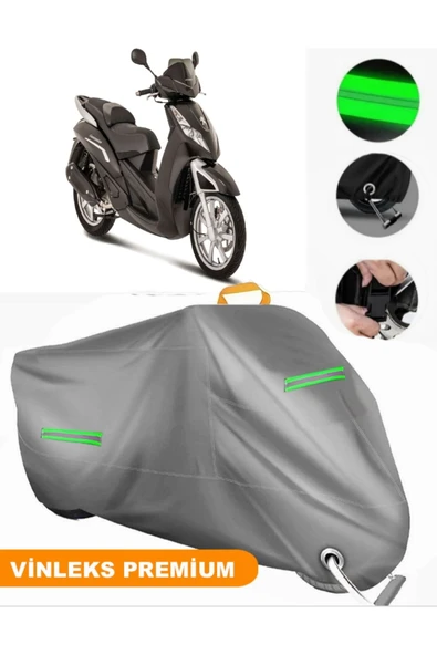 MotoEN  Vinleks Gri Peugeot Geopolis 300 Uyumlu Motosiklet Brandası Lüx Kalite (Kilit Uyumlu) ürün görseli